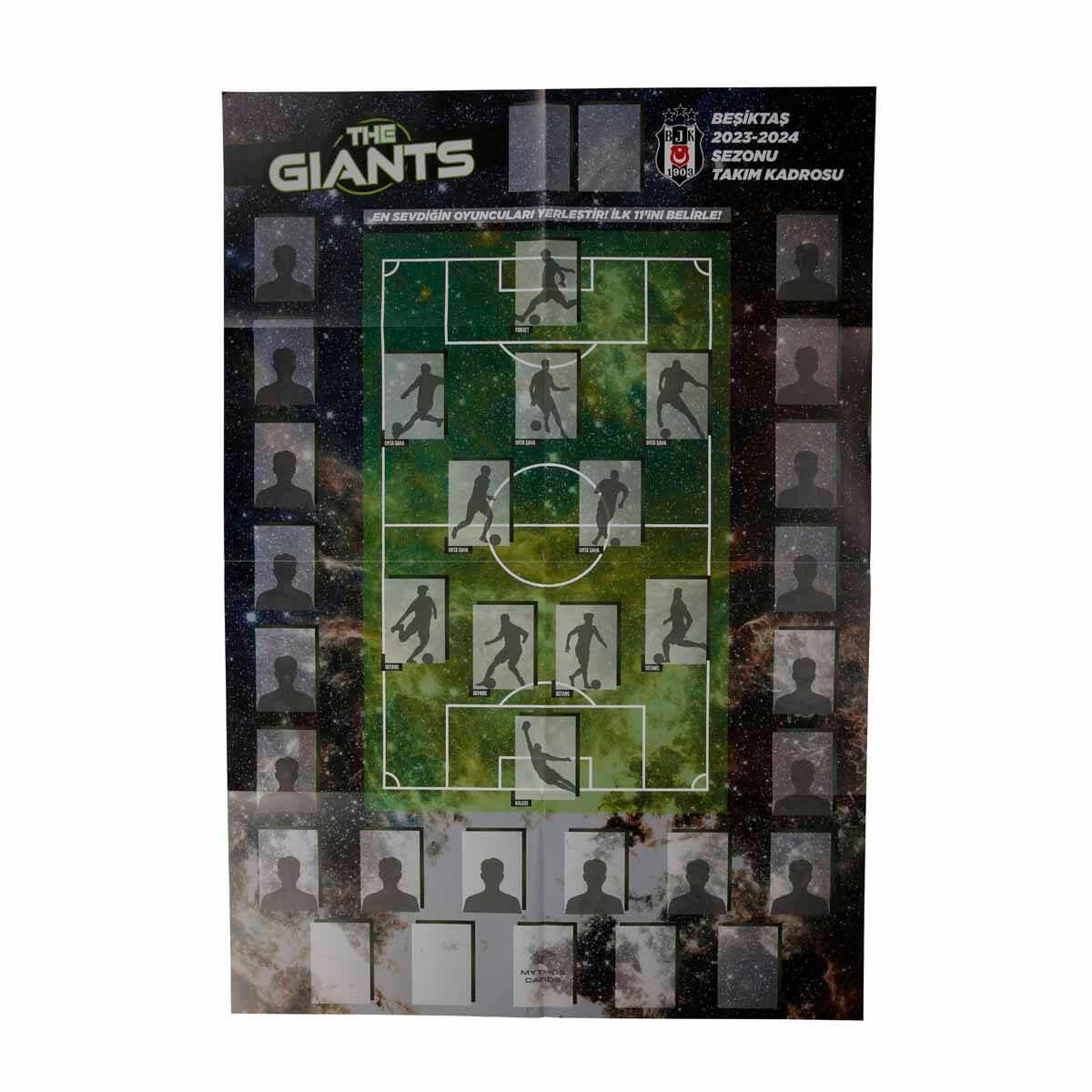 Kolleksiyon Karakterleri, Mythos Cards, Mythos Beşiktaş Dev Poster ve Çıkartma Seti Tüm Takım 2023/24