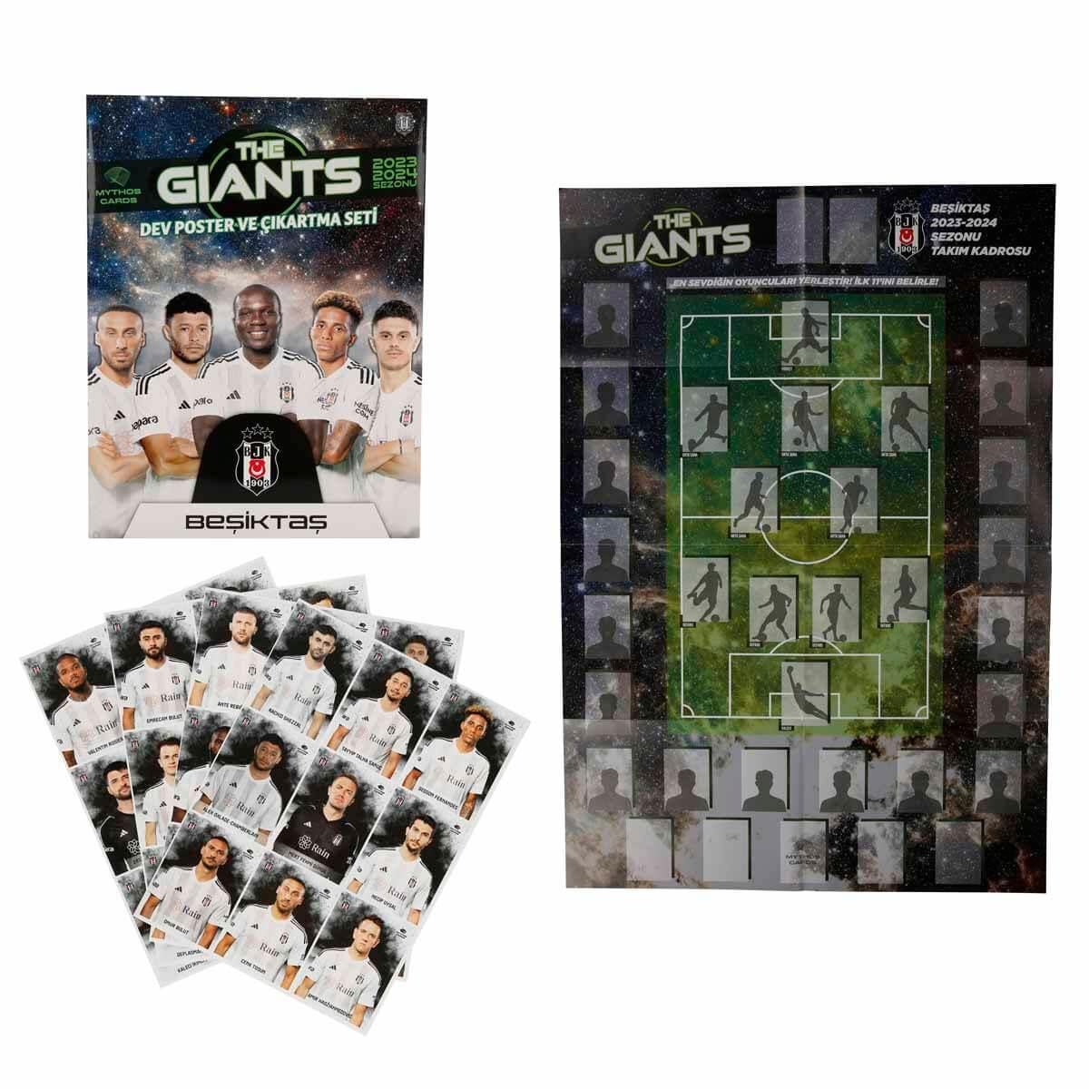 Kolleksiyon Karakterleri, Mythos Cards, Mythos Beşiktaş Dev Poster ve Çıkartma Seti Tüm Takım 2023/24
