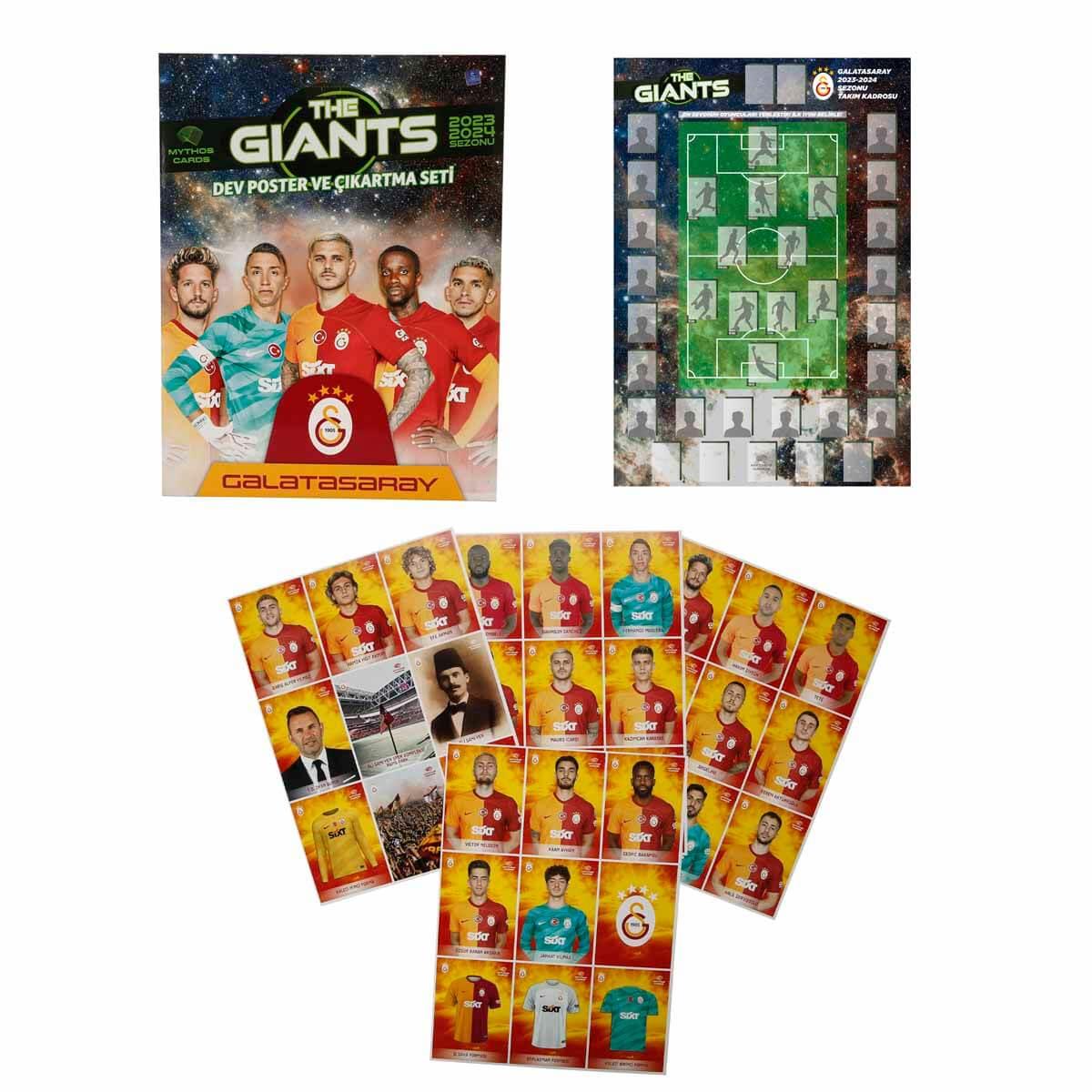 Kolleksiyon Karakterleri, Mythos Cards, Mythos Galatasaray Dev Poster ve Çıkartma Seti 2023/24