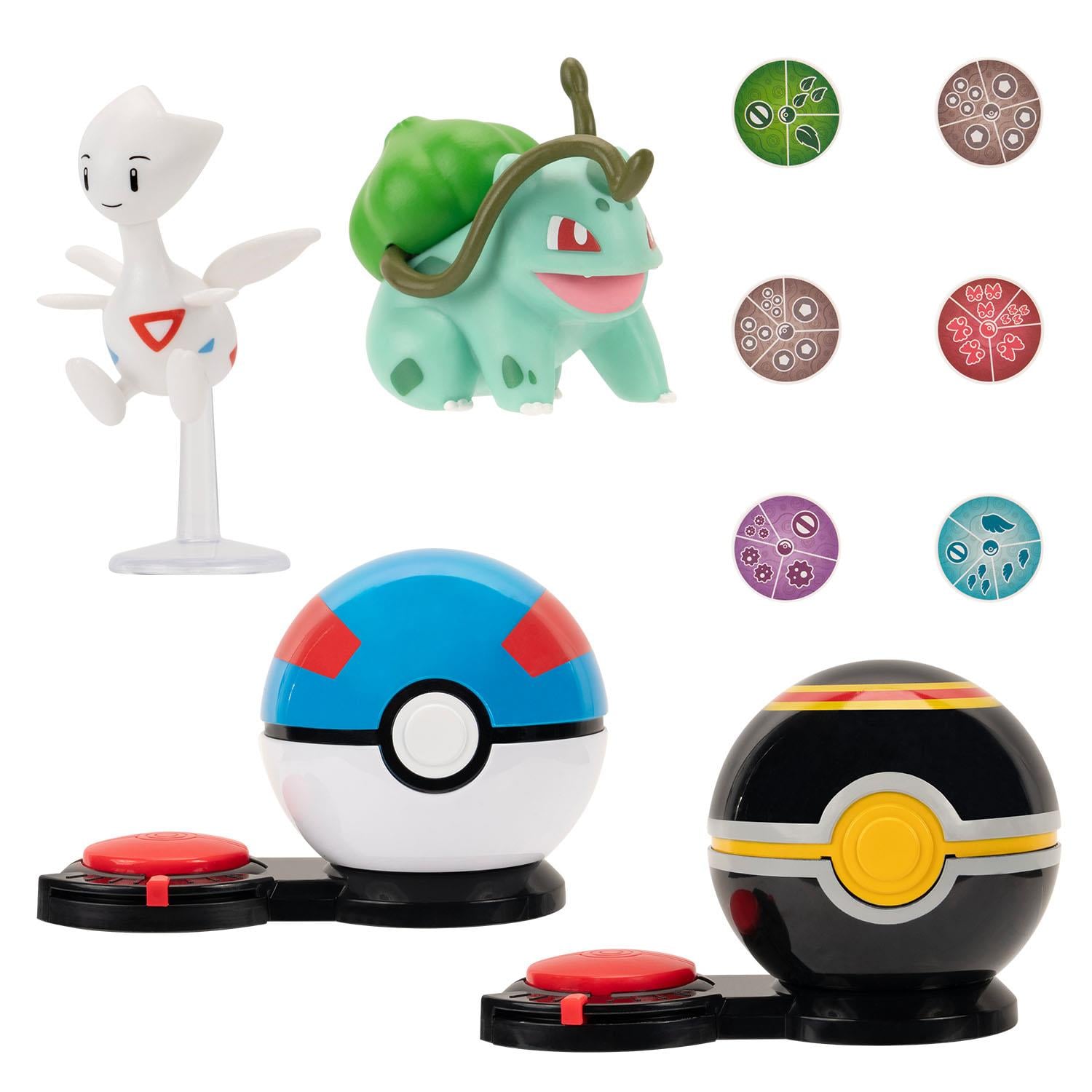 Kolleksiyon Karakterleri, NECOTOYS, Pokemon Sürpriz Atak Oyun Seti S4 - Togetic ve Bulbasaur PKW3651