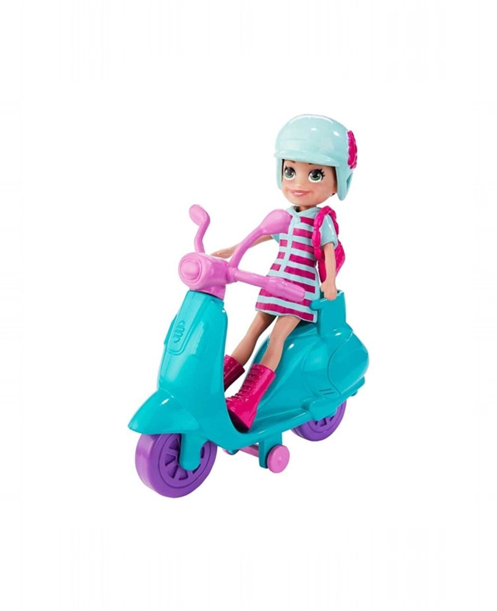 Kolleksiyon Karakterleri, Polly Pocket, Polly Pocket ve Bisikleti Oyun Seti GFP93 GFP95 Polly Pocket Alışveriş ve Gezinti Scooter'ı