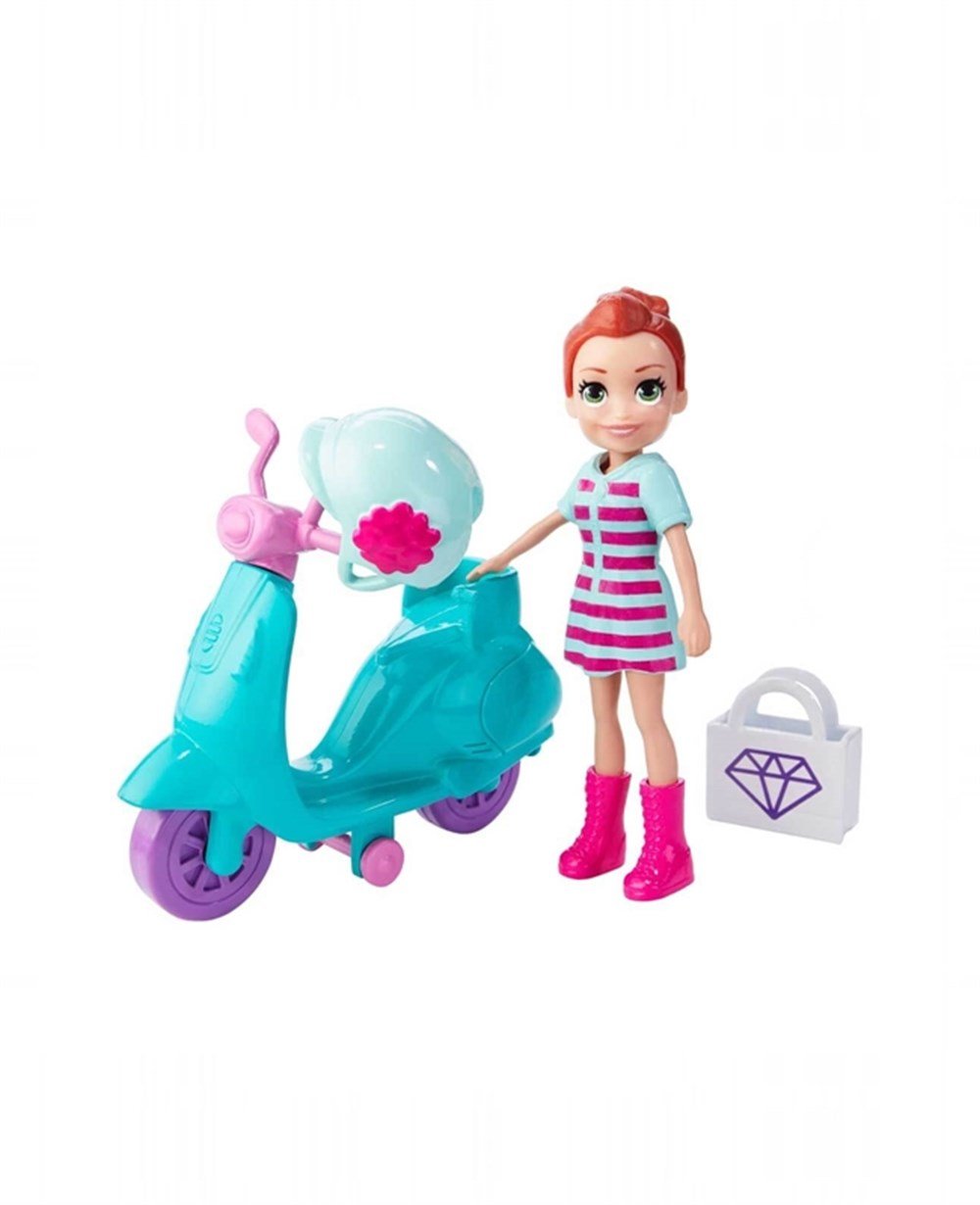 Kolleksiyon Karakterleri, Polly Pocket, Polly Pocket ve Bisikleti Oyun Seti GFP93 GFP95 Polly Pocket Alışveriş ve Gezinti Scooter'ı