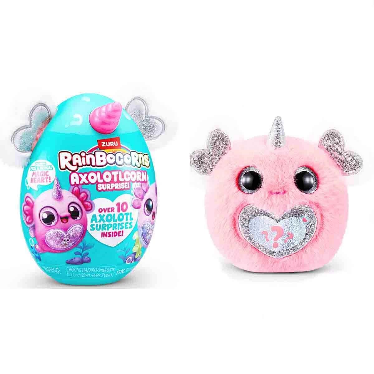 Kolleksiyon Karakterleri, Giochi Preziosi, Rainbocorns Axolotlcorn Sürpriz Peluş RAR35000 Beyaz-Gri