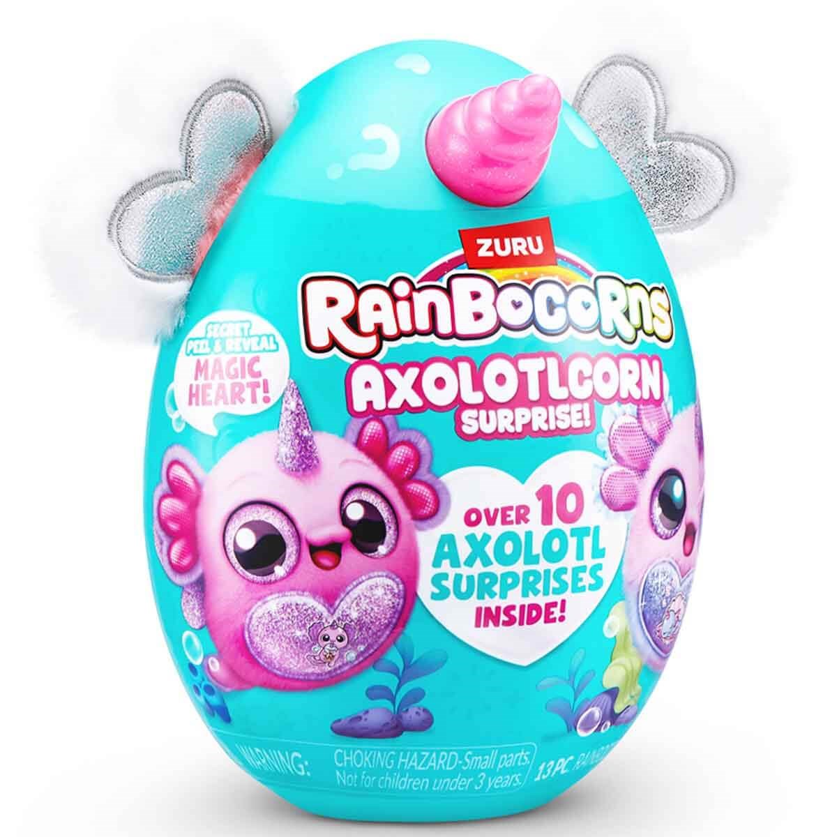 Kolleksiyon Karakterleri, Giochi Preziosi, Rainbocorns Axolotlcorn Sürpriz Peluş RAR35000 Beyaz-Gri