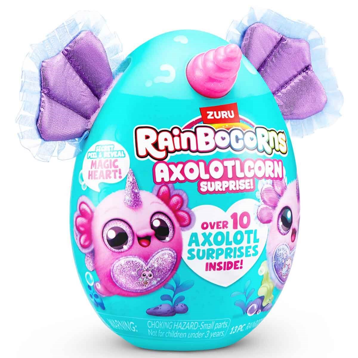 Kolleksiyon Karakterleri, Giochi Preziosi, Rainbocorns Axolotlcorn Sürpriz Peluş RAR35000 Mor-Mavi Tüllü