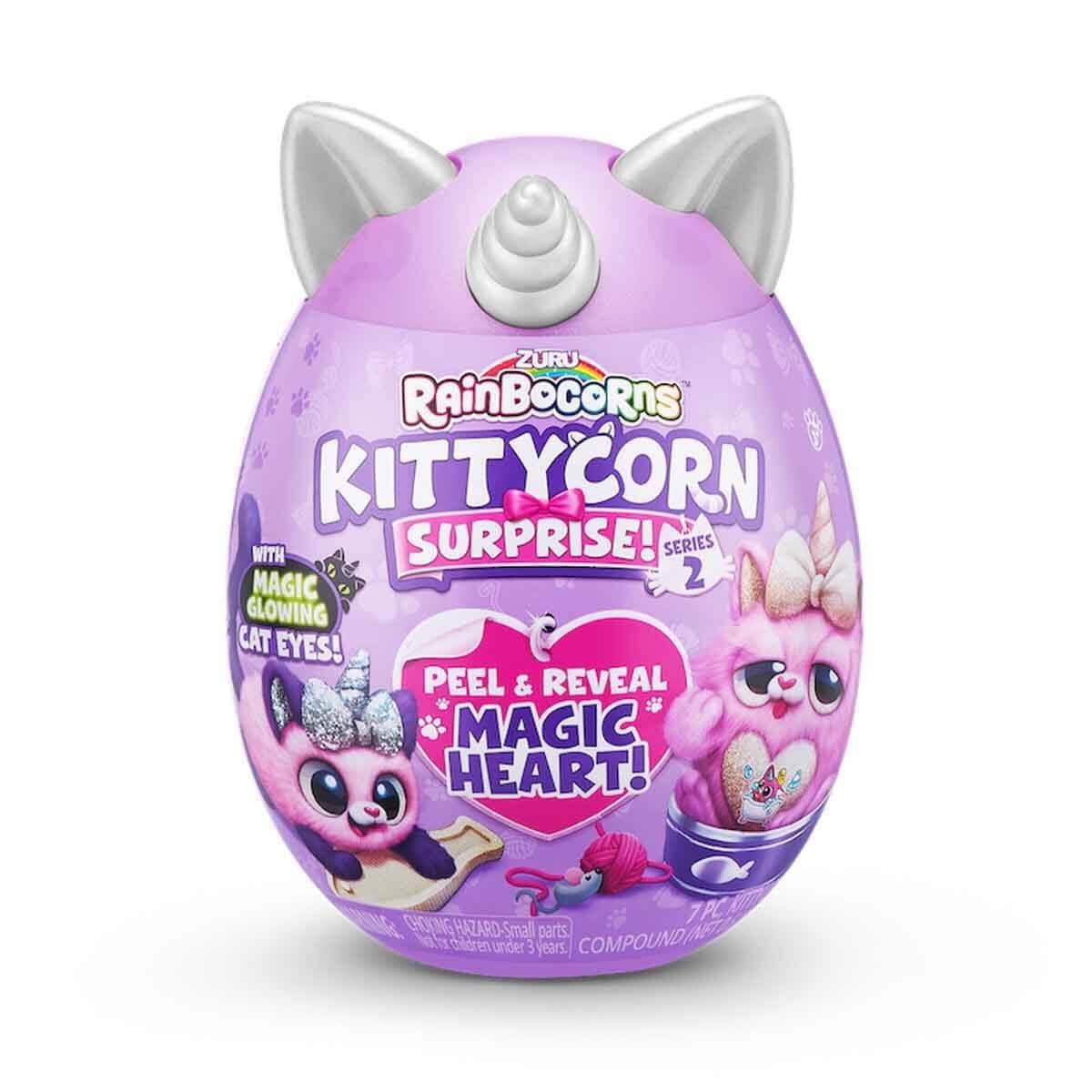 Kolleksiyon Karakterleri, Giochi Preziosi, Rainbocorns Kittycorn Bow Sürpriz S7 RAR19110 Beyaz Boynuz