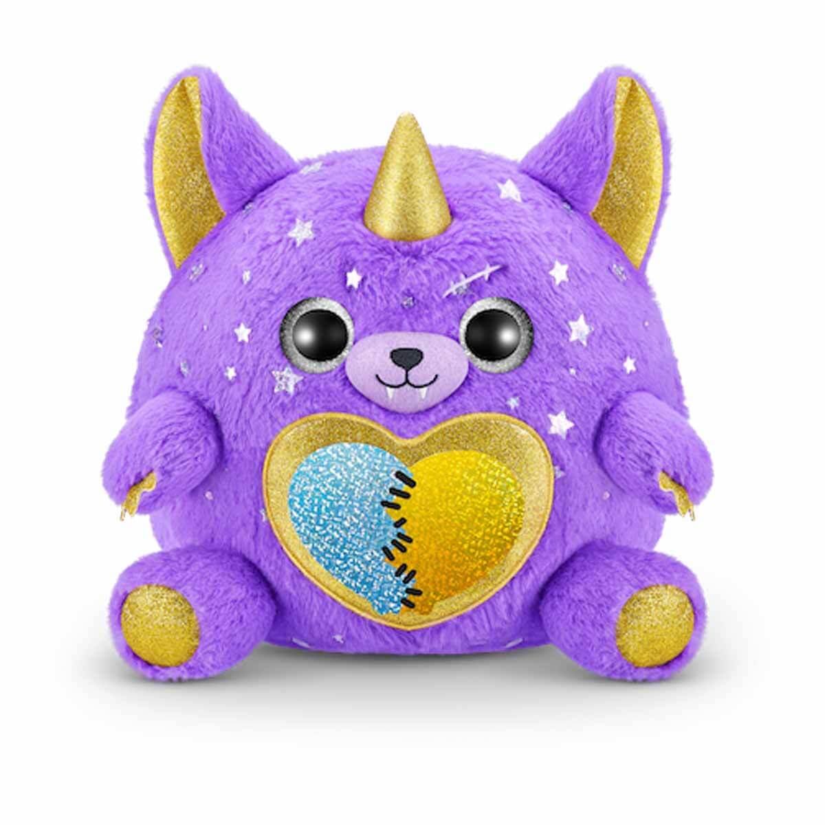 Kolleksiyon Karakterleri, Giochi Preziosi, Rainbocorns Monstercorn Peluş RAR25000 Warewolf Siyah Mor Ay ve Yıldız Desenli Kanat