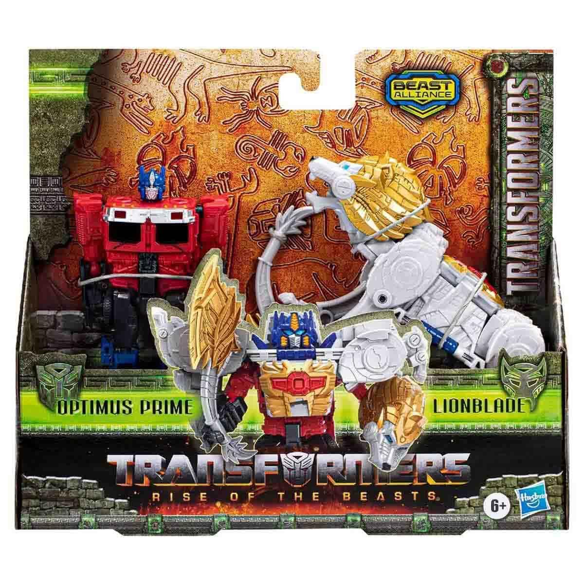 Kolleksiyon Karakterleri, Transformers, Transformers Rise of The Beast 2'li Figür Seti F3898 F4622 Optimus Prime Ve Lionblade