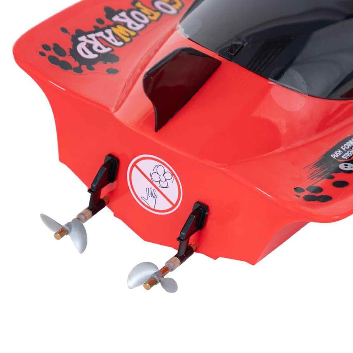 Kumandalı Arabalar, Sunman, Motorlu USB Şarjlı Uzaktan Kumandalı Yarış Teknesi 74 cm 45558 Kırmızı