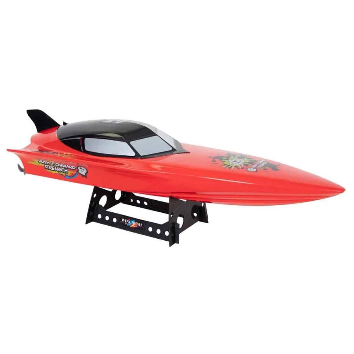 Kumandalı Arabalar, Sunman, Motorlu USB Şarjlı Uzaktan Kumandalı Yarış Teknesi 74 cm 45558 Kırmızı