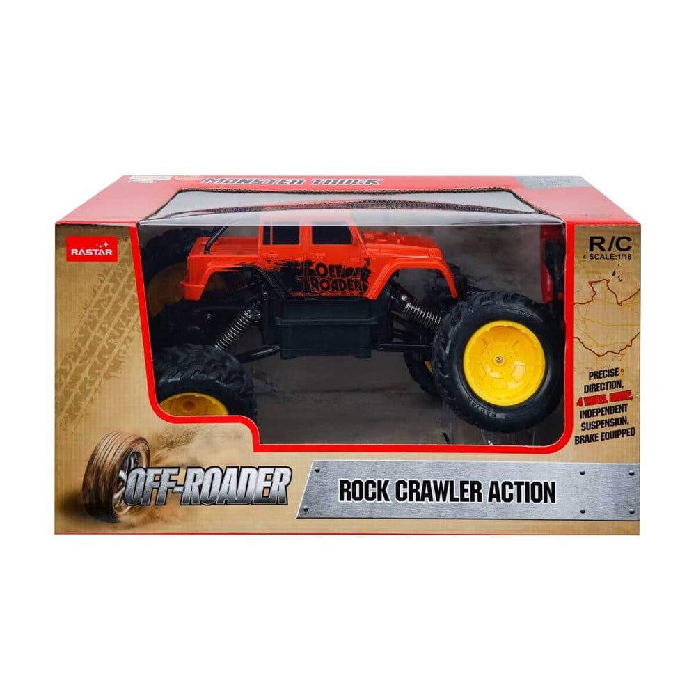 Kumandalı Arabalar, Sunman, Rastar 1:18 Rock Crawler Uzaktan Kumandalı Aksiyon Aracı 07544 Turuncu