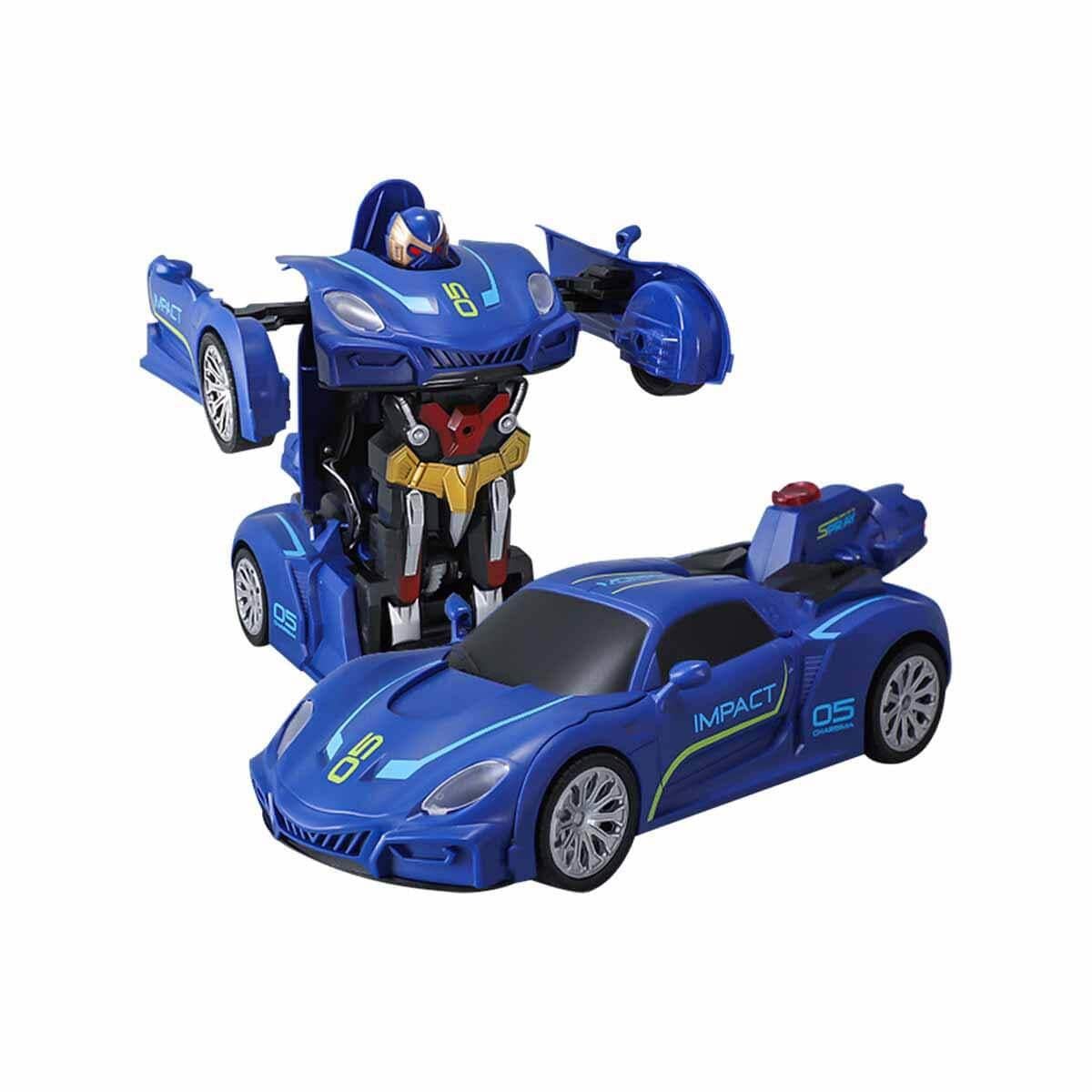Kumandalı Arabalar, Sunman, Transforming Robot Racer Uzaktan Kumandalı Sesli ve Işıklı Robotlar 06544 Mavi