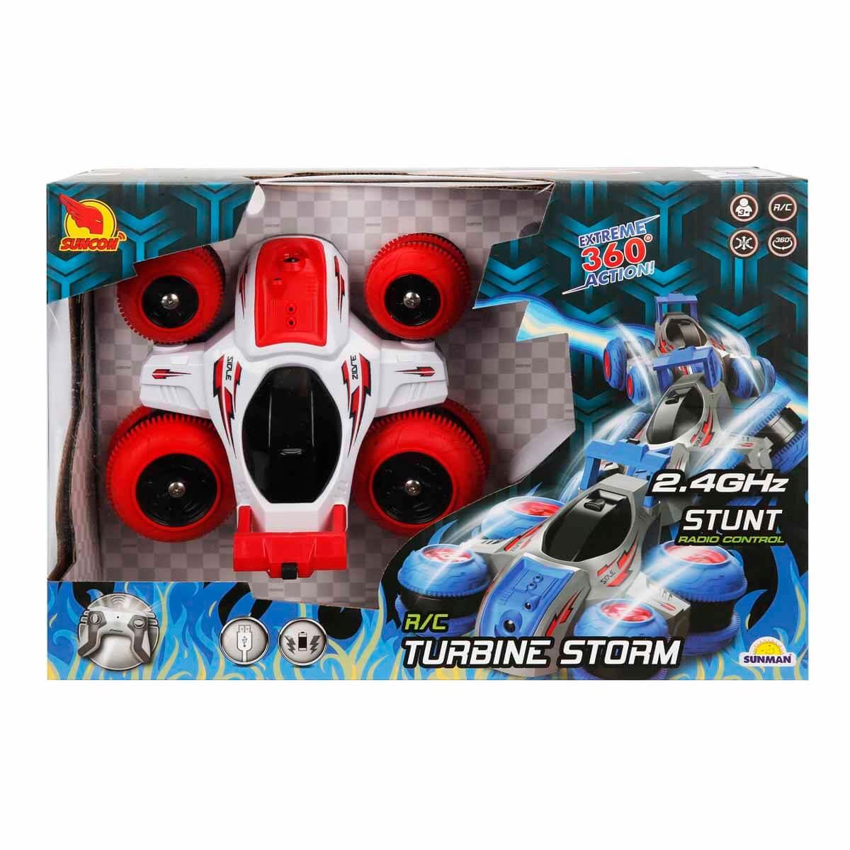 Kumandalı Arabalar, Sunman, Turbine Storm 360 Derece Dönen Uzaktan Kumandalı Araba 16 cm 25314 Kırmızı