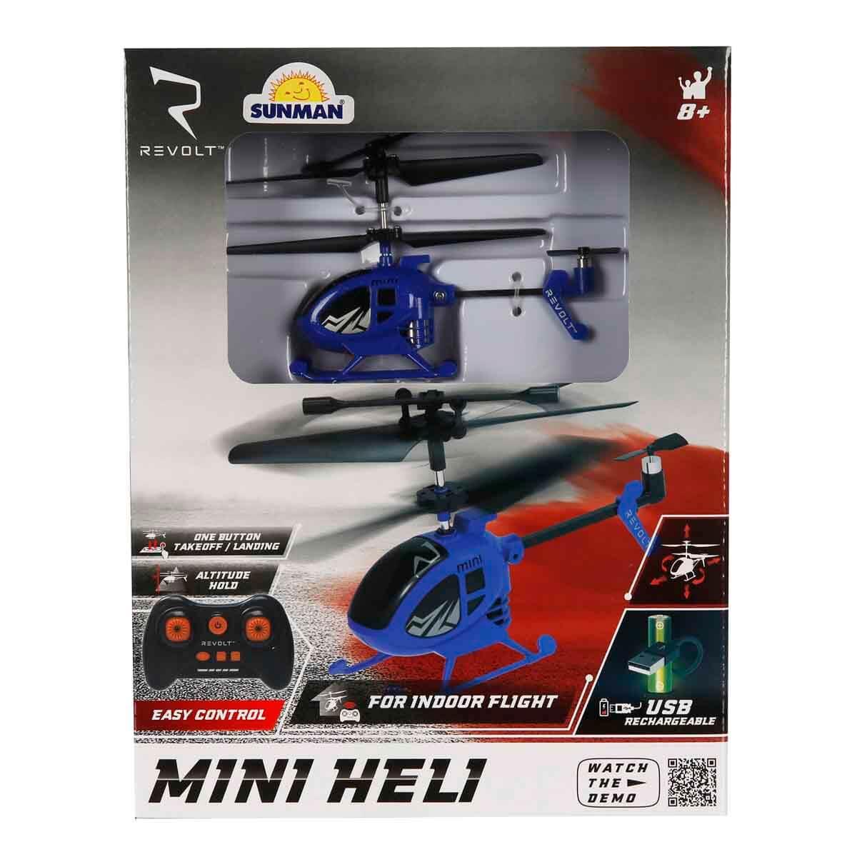 Kumandalı Arabalar, Sunman, USB Şarjlı Uzaktan Kumandalı 3 Kanal Mini Helikopter 08265 Mavi