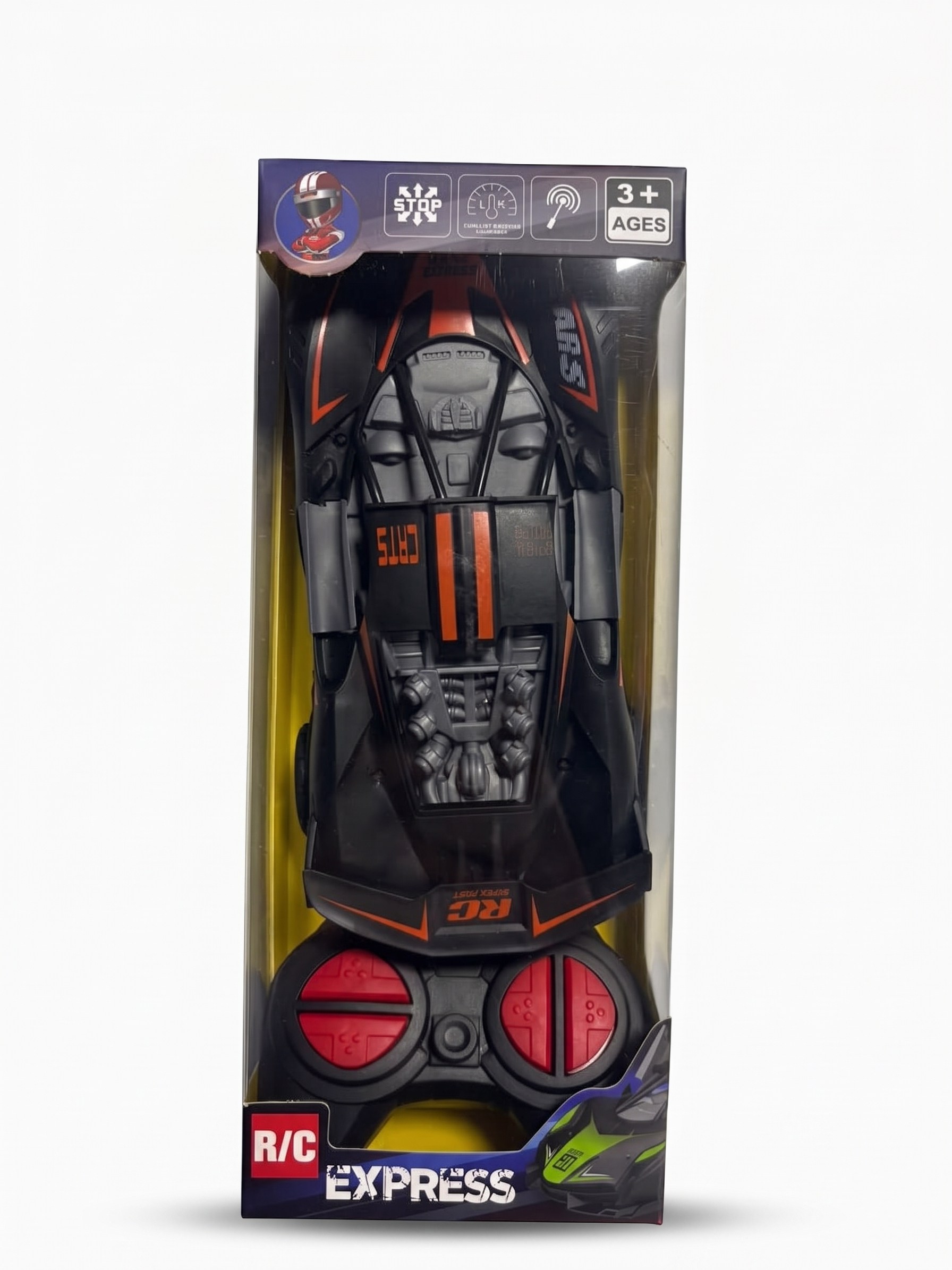 Kumandalı Arabalar, Sunman, Uzaktan Kumandalı Yarış Arabası Ful Fonksiyon 17 cm 45166 Siyah Kırmızı
