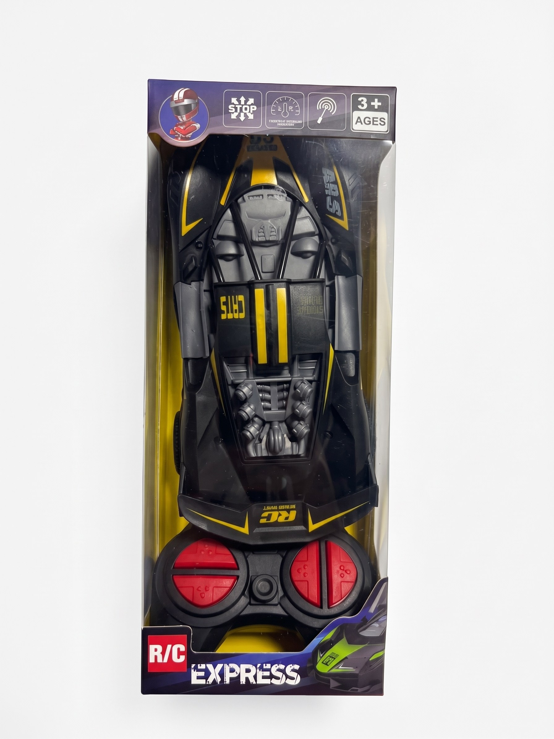 Kumandalı Arabalar, Sunman, Uzaktan Kumandalı Yarış Arabası Ful Fonksiyon 17 cm 45166 Siyah Sarı