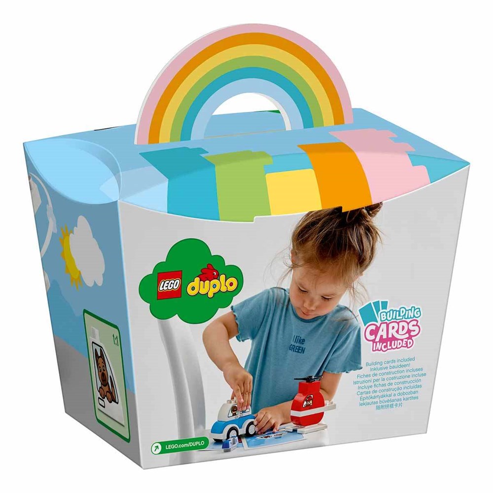 Lego Duplo, Lego, LEGO DUPLO Creative Play İtfaiye Helikopteri ve Polis Arabası 10957