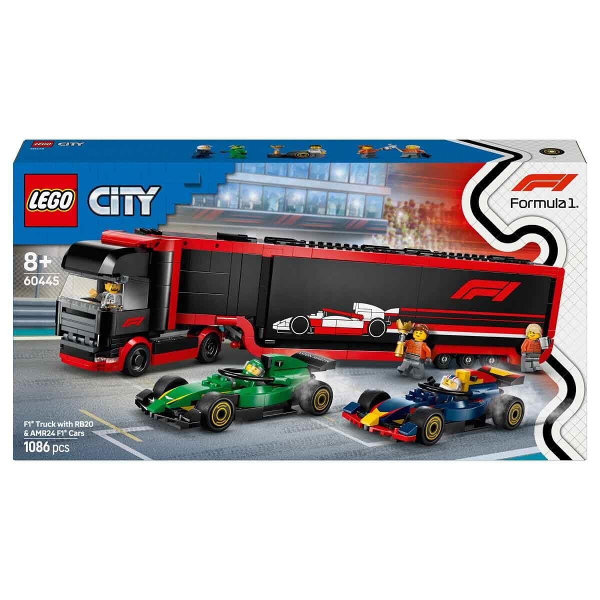 Lego Oyun Setleri, Lego, LEGO City RB20 ve AMR24 F1 Arabalı F1 Kamyonu 60445