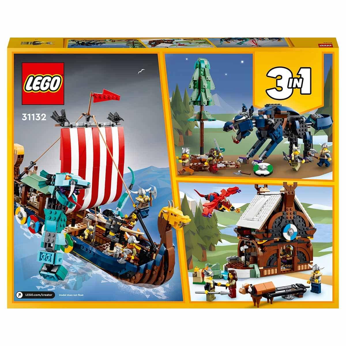 Lego Oyun Setleri, Lego, LEGO Creator 3'ü 1 Arada Viking Gemisi ve Midgard Yılanı 31132