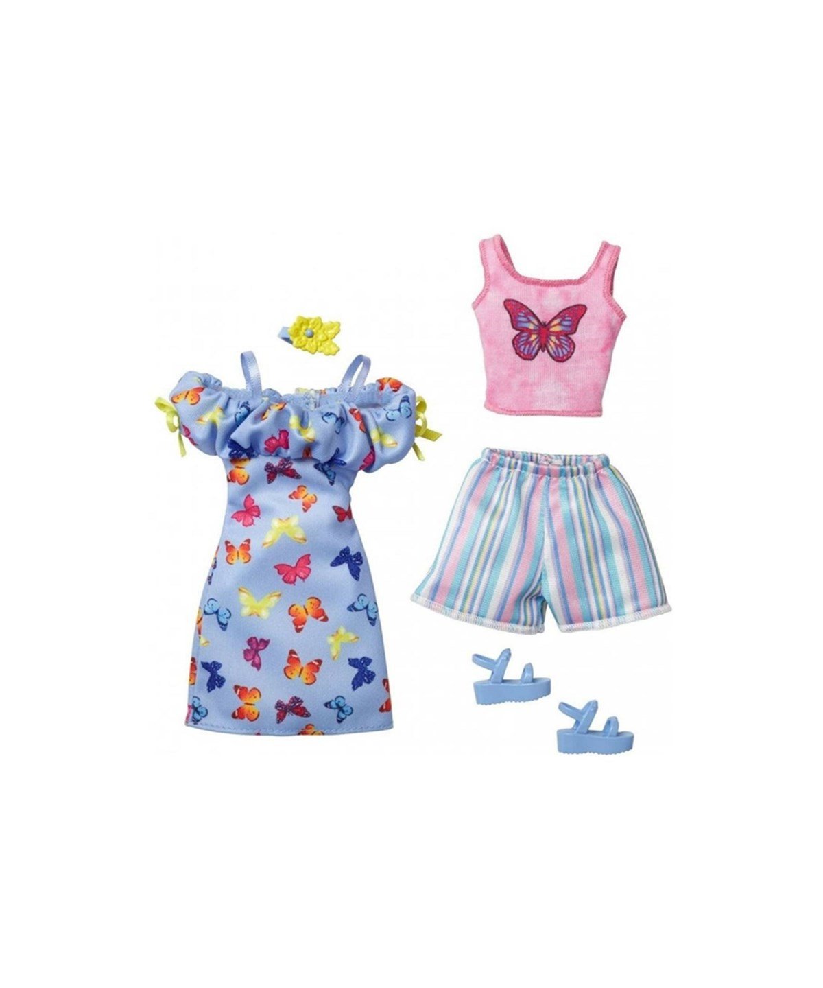 Makyaj ve Güzellik Setleri, Barbie, Barbie'nin Kıyafet Koleksiyonu 2'li Paketler GWF04 GWC32 HBV68