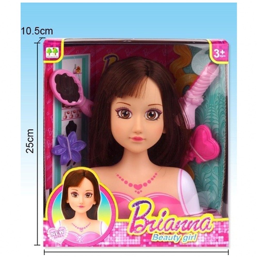Makyaj ve Güzellik Setleri, Merkez Oyuncak, Brianna Saç Tasarım Büstü Oyuncak Güzellik Seti 02687 Esmer