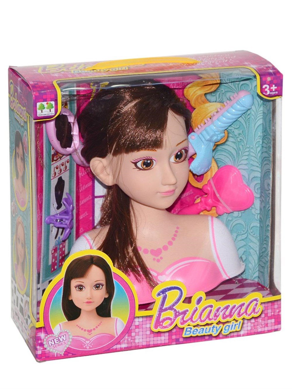 Makyaj ve Güzellik Setleri, Merkez Oyuncak, Brianna Saç Tasarım Büstü Oyuncak Güzellik Seti 02687 Esmer