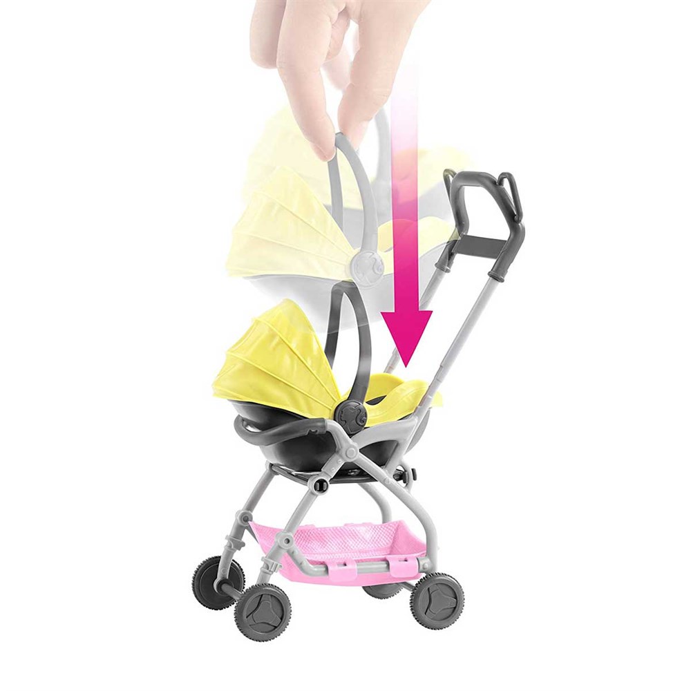 Manken Bebekler, Barbie,  Barbie Bebek Bakıcılığı Oyun Seti FXG94 GFC18 Sarı Araba