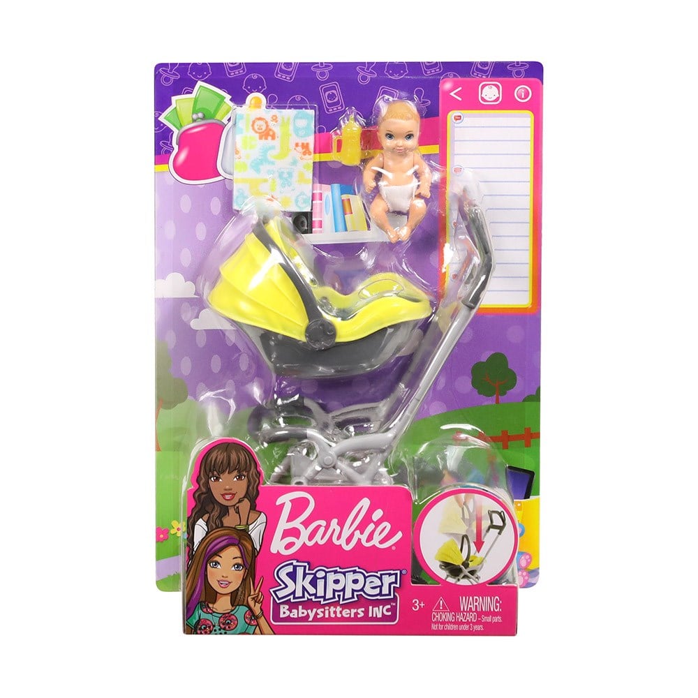 Manken Bebekler, Barbie,  Barbie Bebek Bakıcılığı Oyun Seti FXG94 GFC18 Sarı Araba