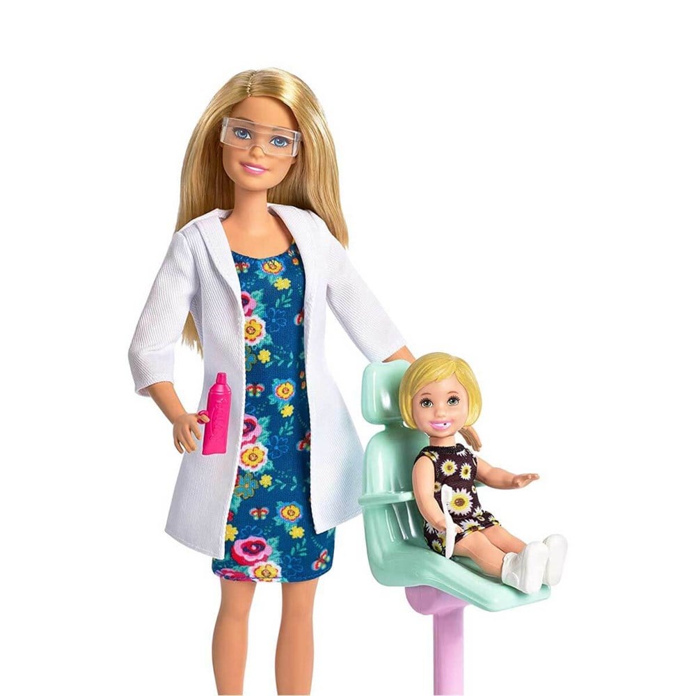 Manken Bebekler, Barbie, Barbie Ben Büyüyünce Meslek Setleri Sarışın Diş Hekimi DHB63 FXP16