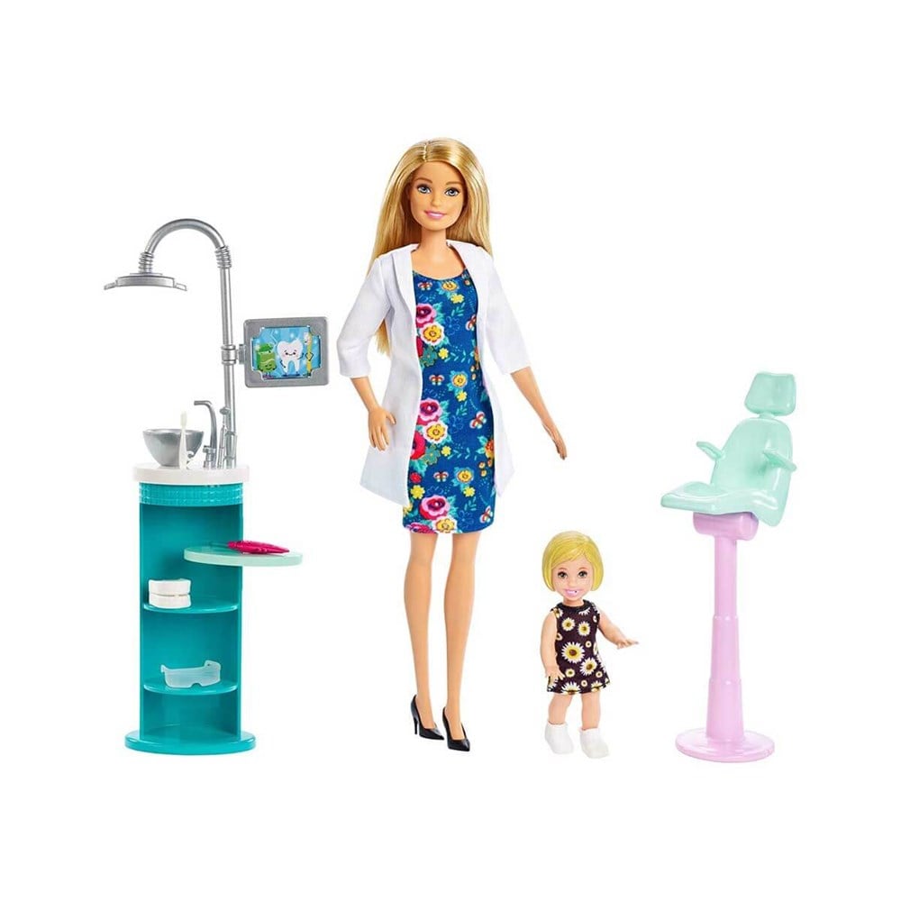 Manken Bebekler, Barbie, Barbie Ben Büyüyünce Meslek Setleri Sarışın Diş Hekimi DHB63 FXP16
