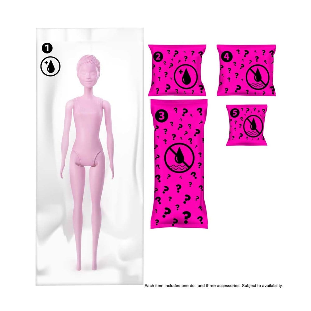 Manken Bebekler, Barbie, Barbie Color Reveal Renk Değiştiren Sürpriz Bebekler S1 GMT48