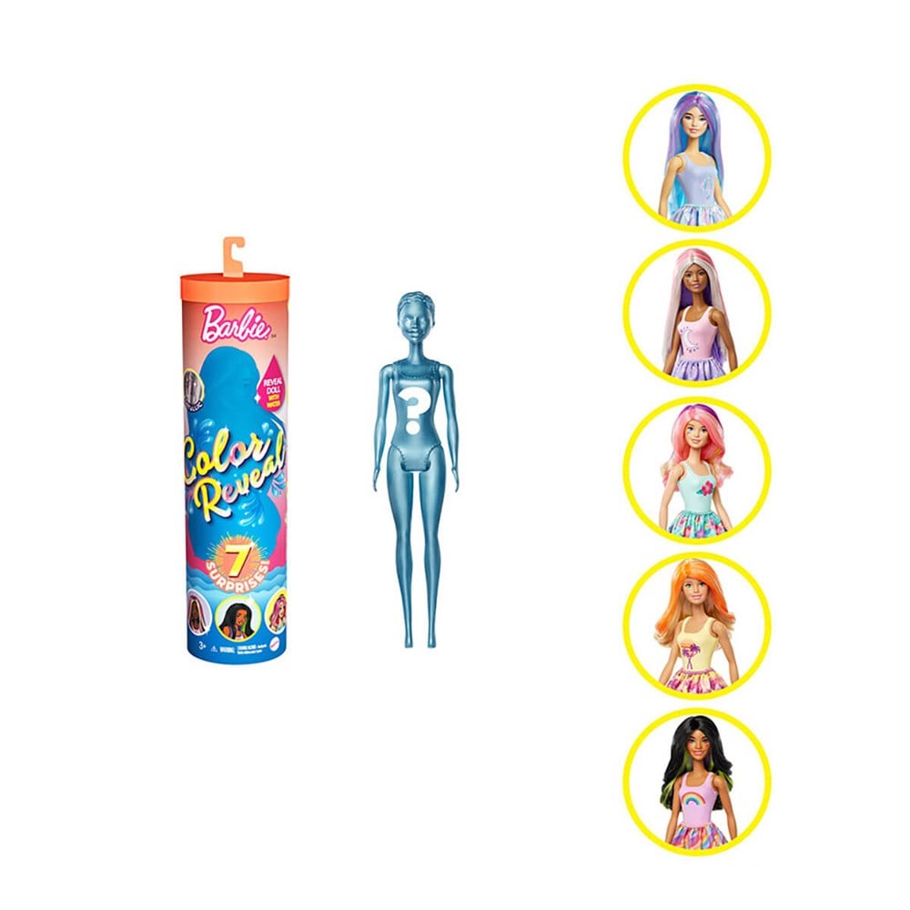 Manken Bebekler, Barbie, Barbie Color Reveal Renk Değiştiren Sürpriz Bebekler S3 GTP42