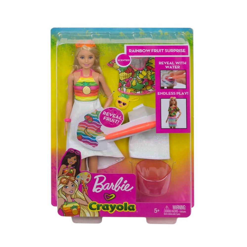 Manken Bebekler, Barbie, Barbie Crayola Mevyeli Tasarım Bebeği GBK18