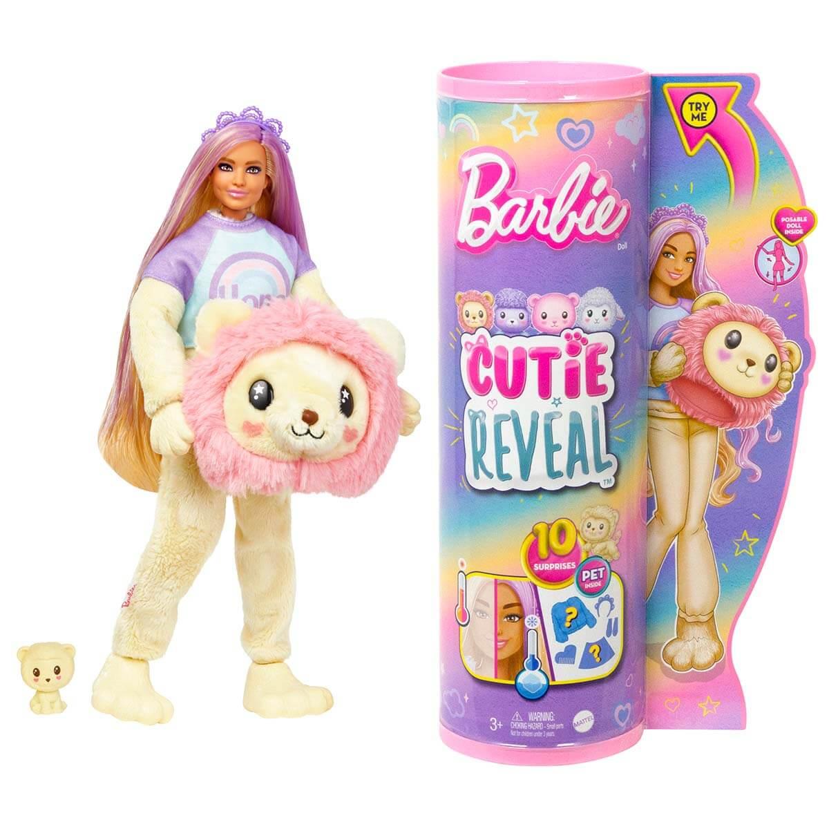 Manken Bebekler, Barbie, Barbie Cutie Reveal Bebekler Barbie Sevimli Kostümler Serisi HKR02 HKR06 Aslan
