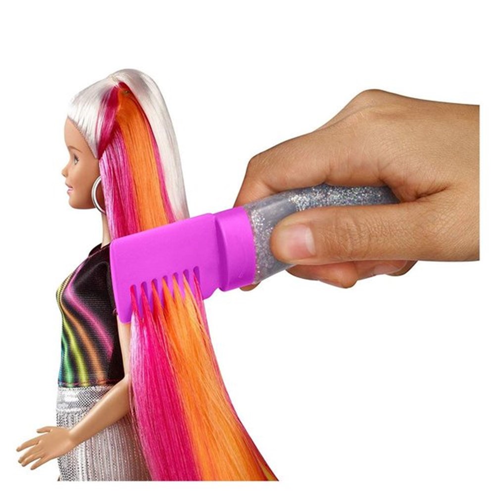 Manken Bebekler, Barbie, Barbie Gökkuşağı Renkli Saçlar Bebeği FXN96