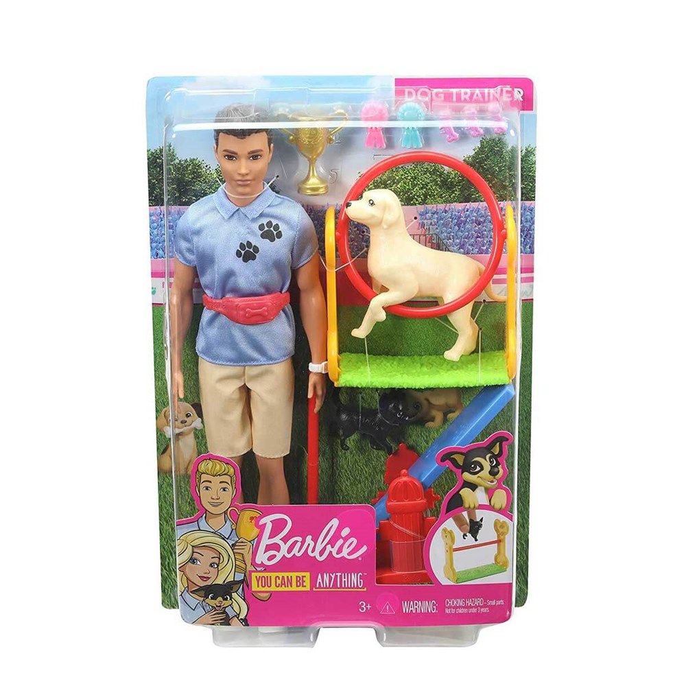 Manken Bebekler, Barbie, Barbie Ken ve Meslekleri Oyun Setleri GJM32 GJM34 Köpek Eğitmeni