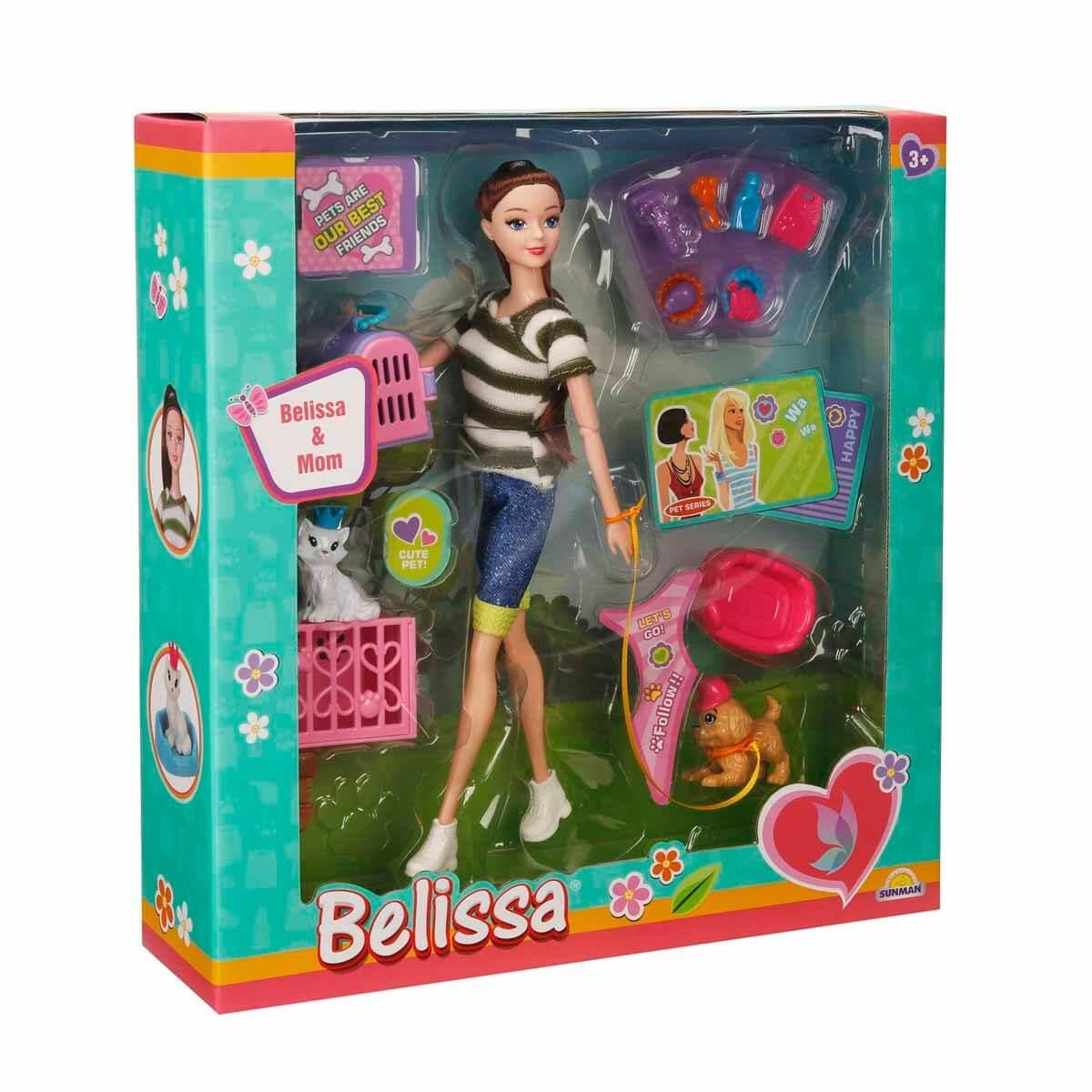 Manken Bebekler, Sunman, Belissa'nın Annesi ve Sevimli Dostları Bebek Seti 30448 Esmer