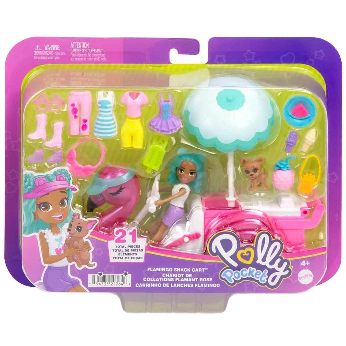 Manken Bebekler, Polly Pocket, Polly Pocket Flamingo Atıştırmalık Arabası HWP24