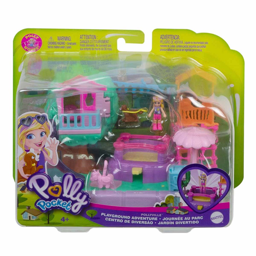 Manken Bebekler, Barbie, Polly Pocket Pollyville Açık Hava Oyun Setleri GTM66 GTM67 Oyun Parkı Macerası