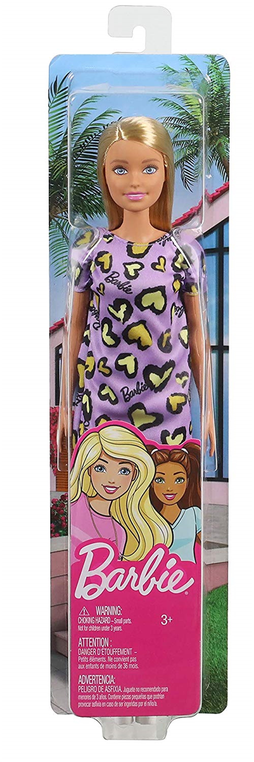 Manken Bebekler, Barbie, Şık Barbie Bebek Mor Kalpli Elbise T7439 GHW49