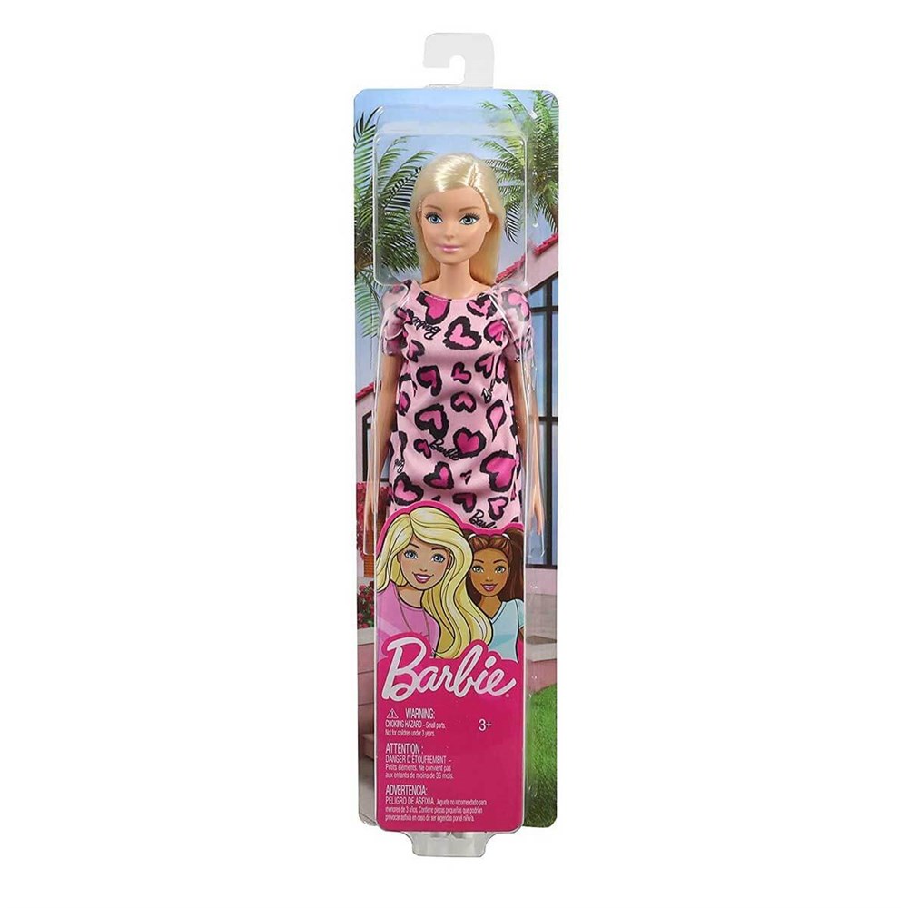 Manken Bebekler, Barbie, Şık Barbie Bebek Pembe Kalpli Elbise T7439 GHW45