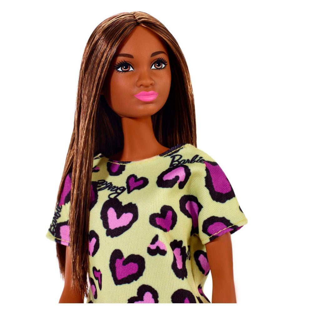 Manken Bebekler, Barbie, Şık Barbie Bebek T7439 GHW47 Sarı Kalpli Elbise
