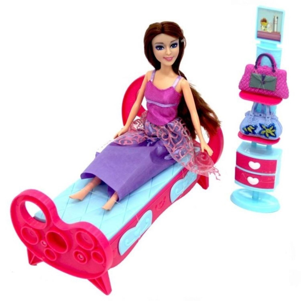 Manken Bebekler, Vardem, Vardem Bebeğim ve Yatak Odası Oyun Seti 57741 Mor