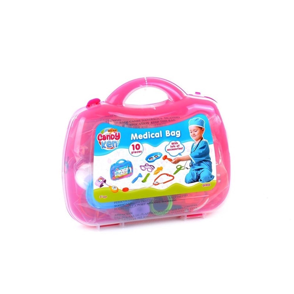 Mesleki Oyuncaklar, Dede, Candy Ken Pembe Kapaklı Doktor Çantası 10 Parça 19230