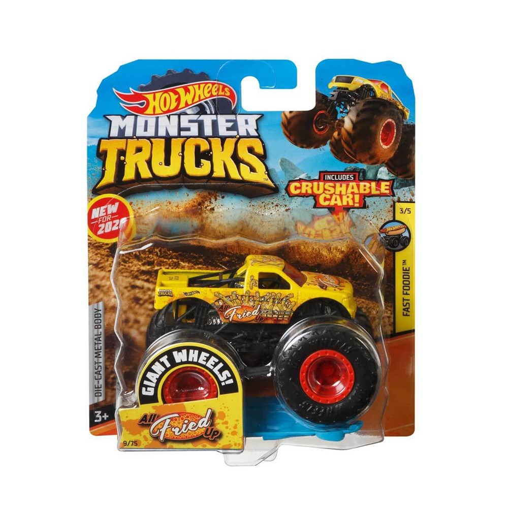 Metal Model Arabalar, Hot Wheels, Hot Wheels Monster Trucks 1:64 Arabalar FYJ44 GJD91 All Fried Up