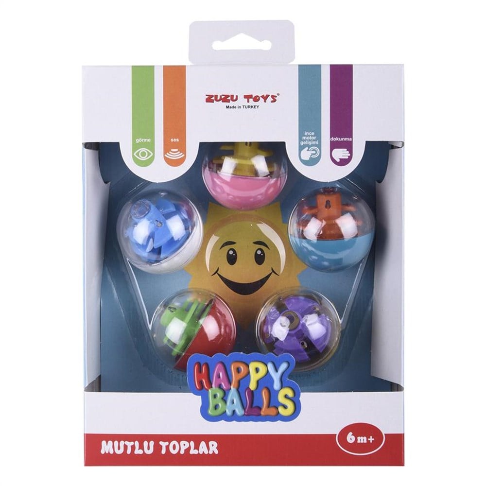 Mutlu Toplar (5'li Oyuncak Çıngırak Top Seti) 