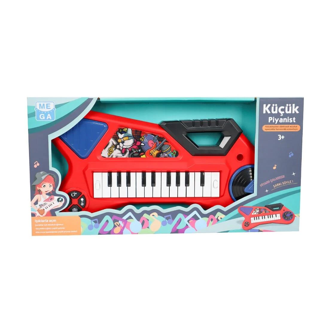 Müzik Aletleri, MEGA OYUNCAK, Küçük Piyanist 22 Tuşlu Piyano 24805 Kırmızı