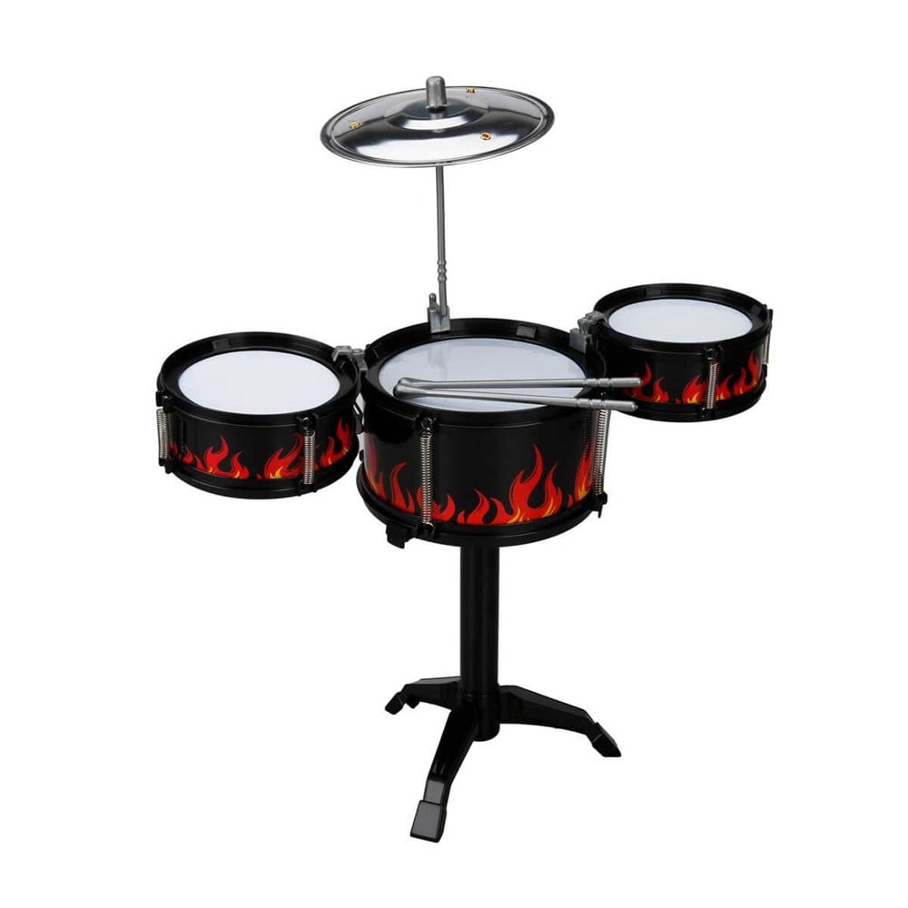 Müzik Aletleri, Sunman, Mini Bateri Davul Seti - Alev Desenli Davul