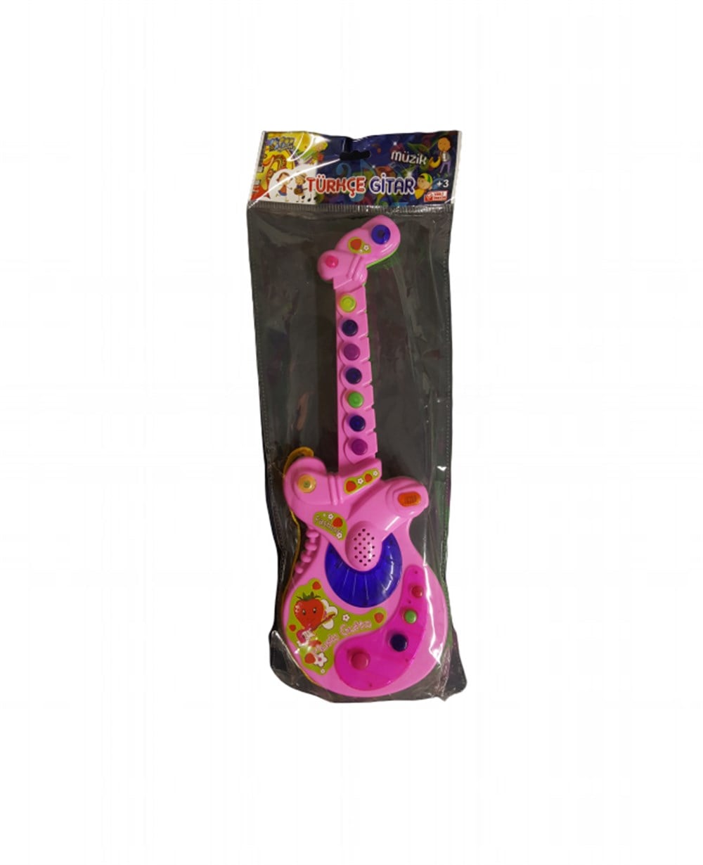 Müzik Aletleri, Can Oyuncak, Türkçe Müzikli Oyuncak Gitar Pembe Yeşil 07188