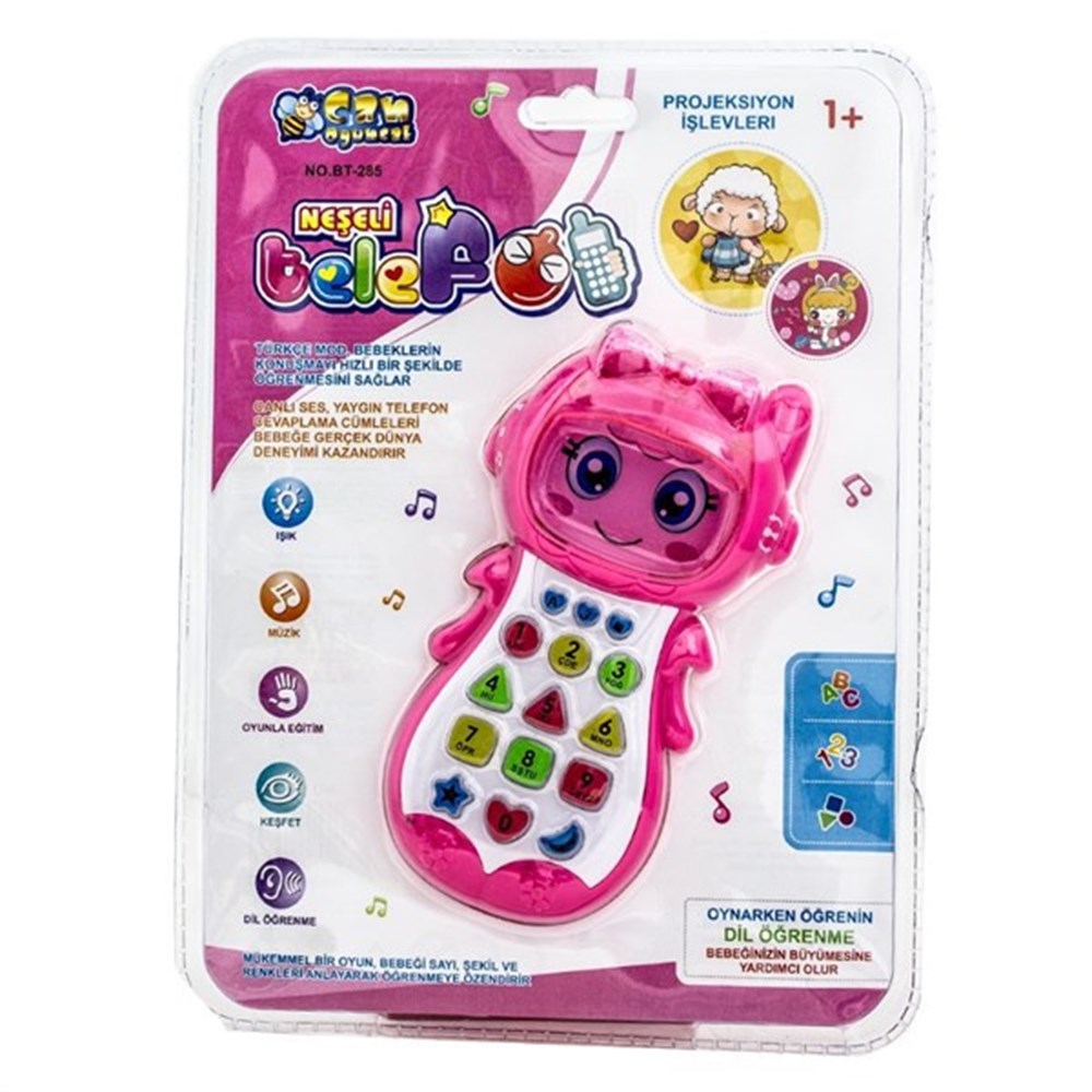 Neşeli Telefon Sesli Işıklı Eğitici Oyuncak Cep Telefonu - Projeksiyonlu